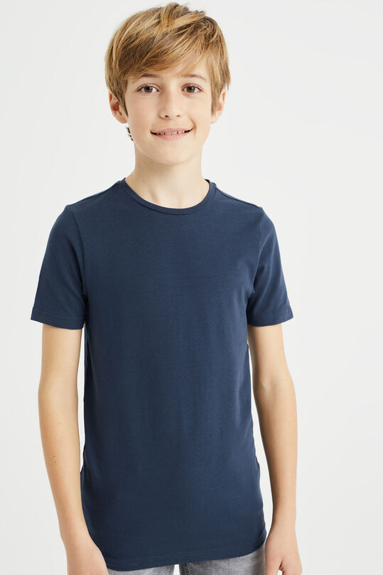 Jongens basic T-shirt met ronde hals, Donkerblauw