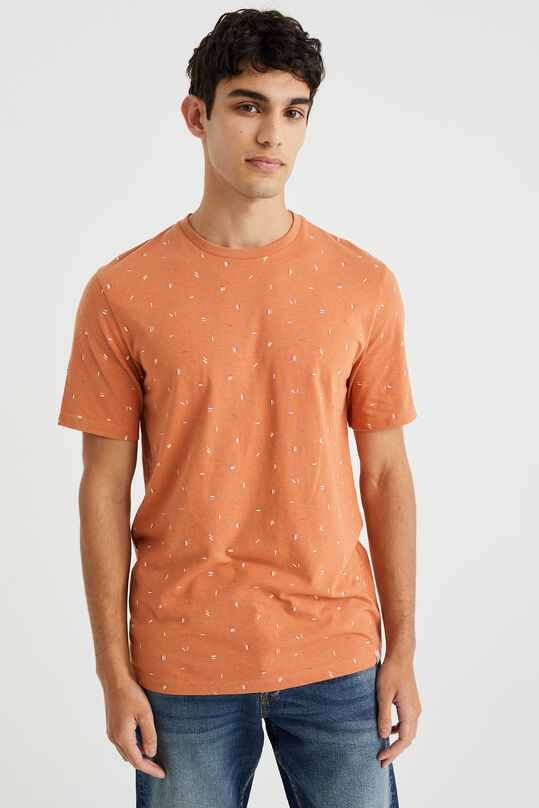 Heren T-shirt met dessin, Oranje