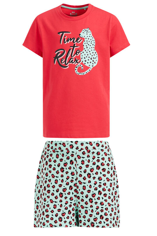 Meisjes pyjamaset met luipaarddessin, Roze