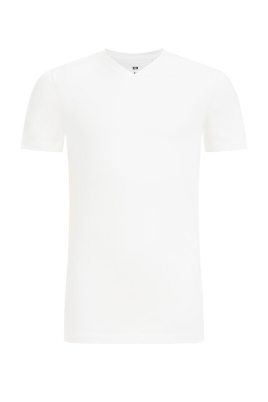 Jongens basic T-shirt met V-hals, 2-pack, Wit