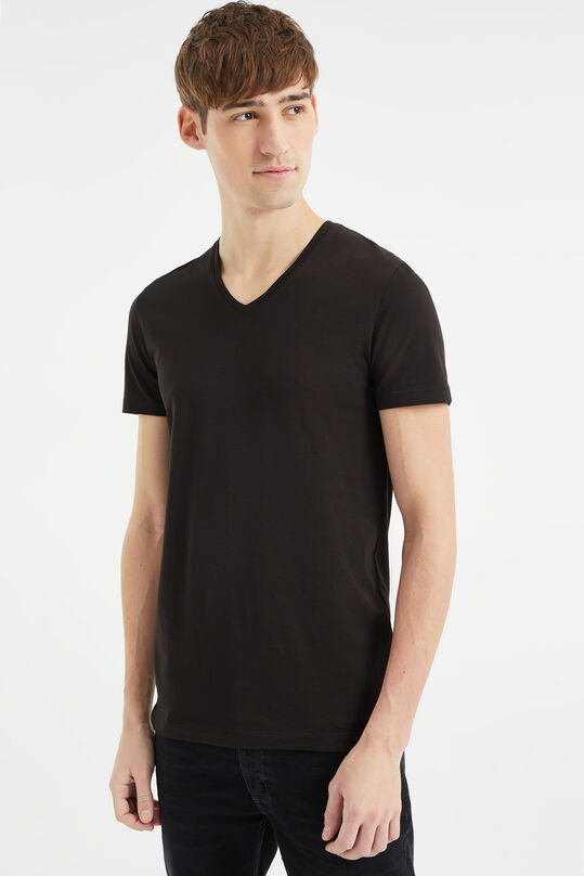Heren tall fit T-shirt, 2-pack, Zwart