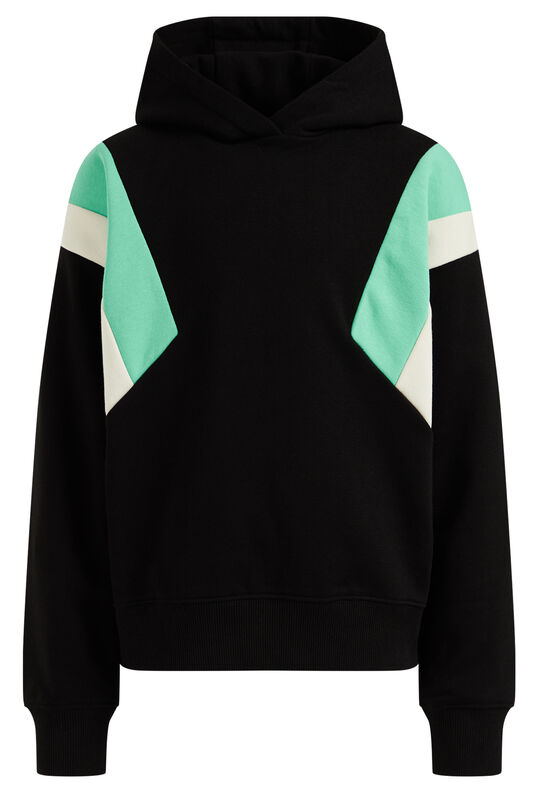 Meisjes sweater met colourblock, Zwart