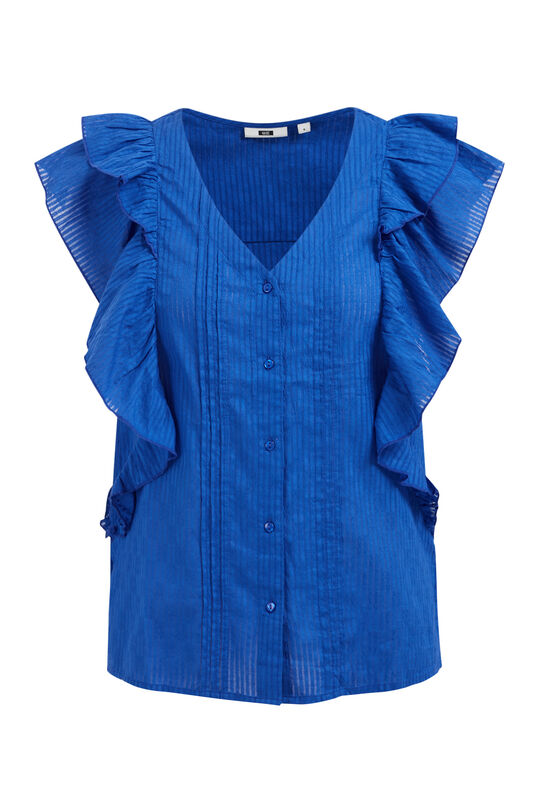 Dames blouse met dessin, Kobaltblauw