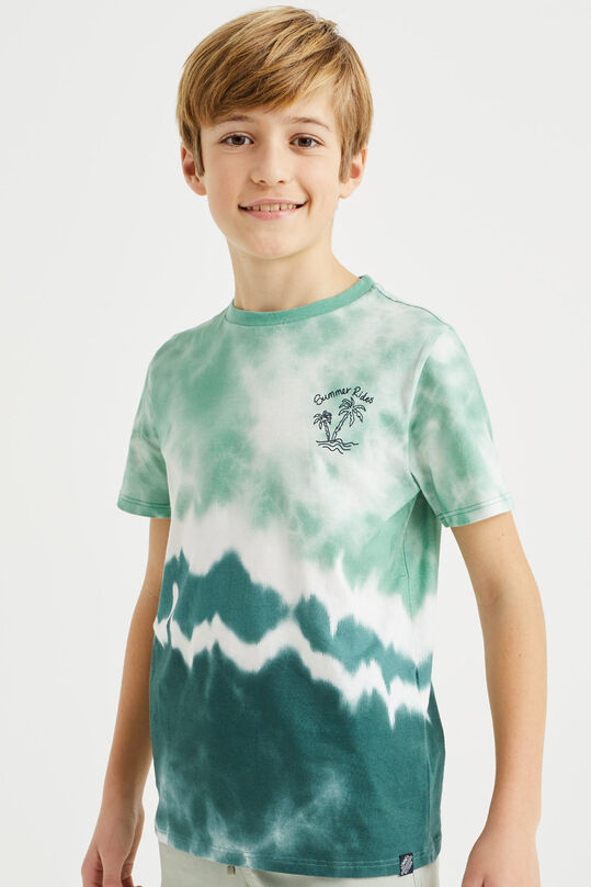 Jongens T-shirt met tie-dye dessin, Multikleur