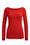 Dames T-shirt van katoenmix, Saffraan rood