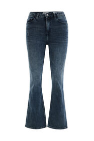 Dames high rise flared jeans met comfortstretch - Curve, Donkerblauw