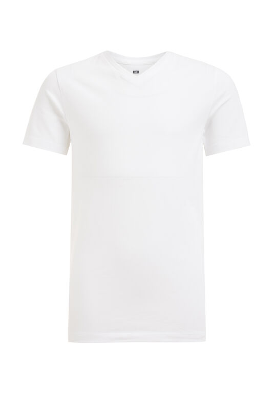Jongens basic T-shirt met V-hals, Wit
