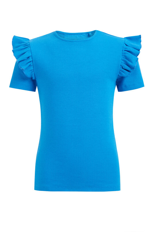 Meisjes T-shirt met ruches, Blauw