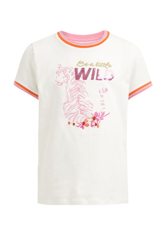 Meisjes T-shirt met embroidery, Wit