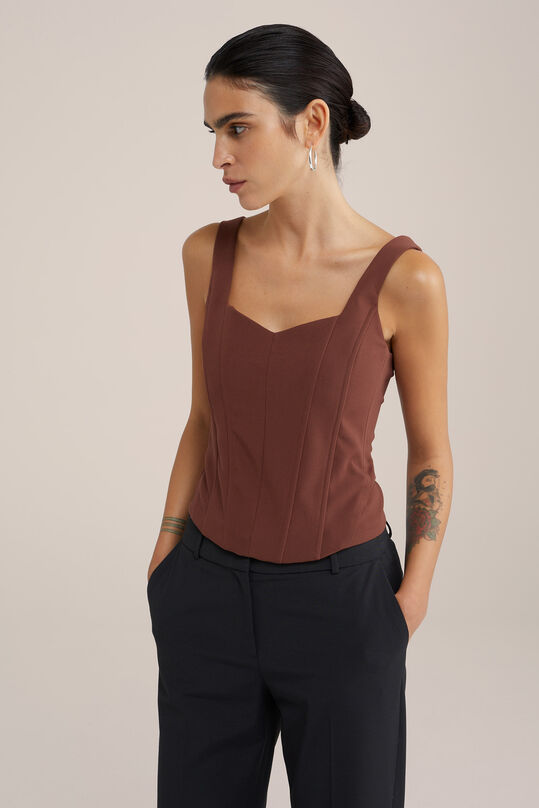 Ladies Bustier Crop Top - Cut-Out Neckline - Fitted - Sleeveless Corse Ladies Bustier Crop Top - Cut-Out Neckline - Fitted - Sleeveless Corse