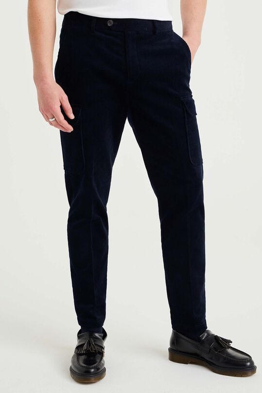 Heren regular fit pantalon van corduroy, Donkerblauw