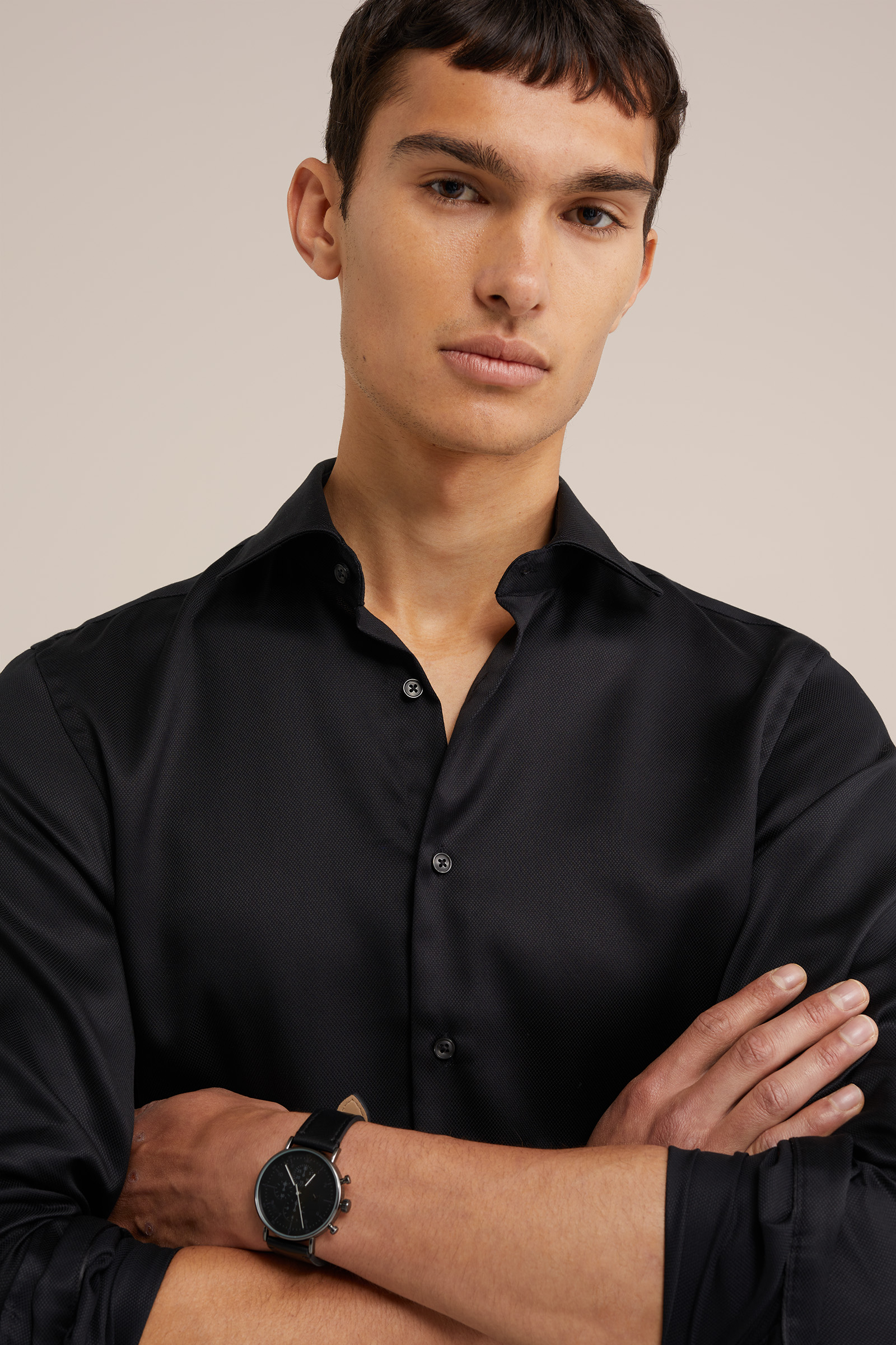 NEXT Heren Gemakkelijk te onderhouden slim fit smart overhemd met