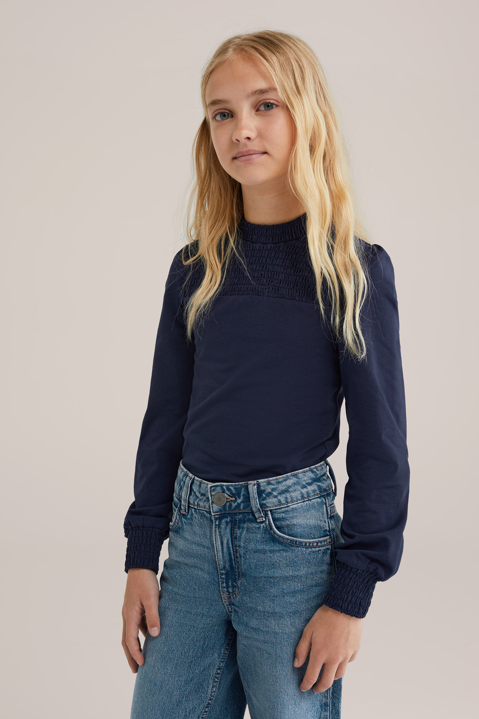 Arshiner Mädchen Langarmshirt - Mit Rüschenmanschetten & Polka Dots