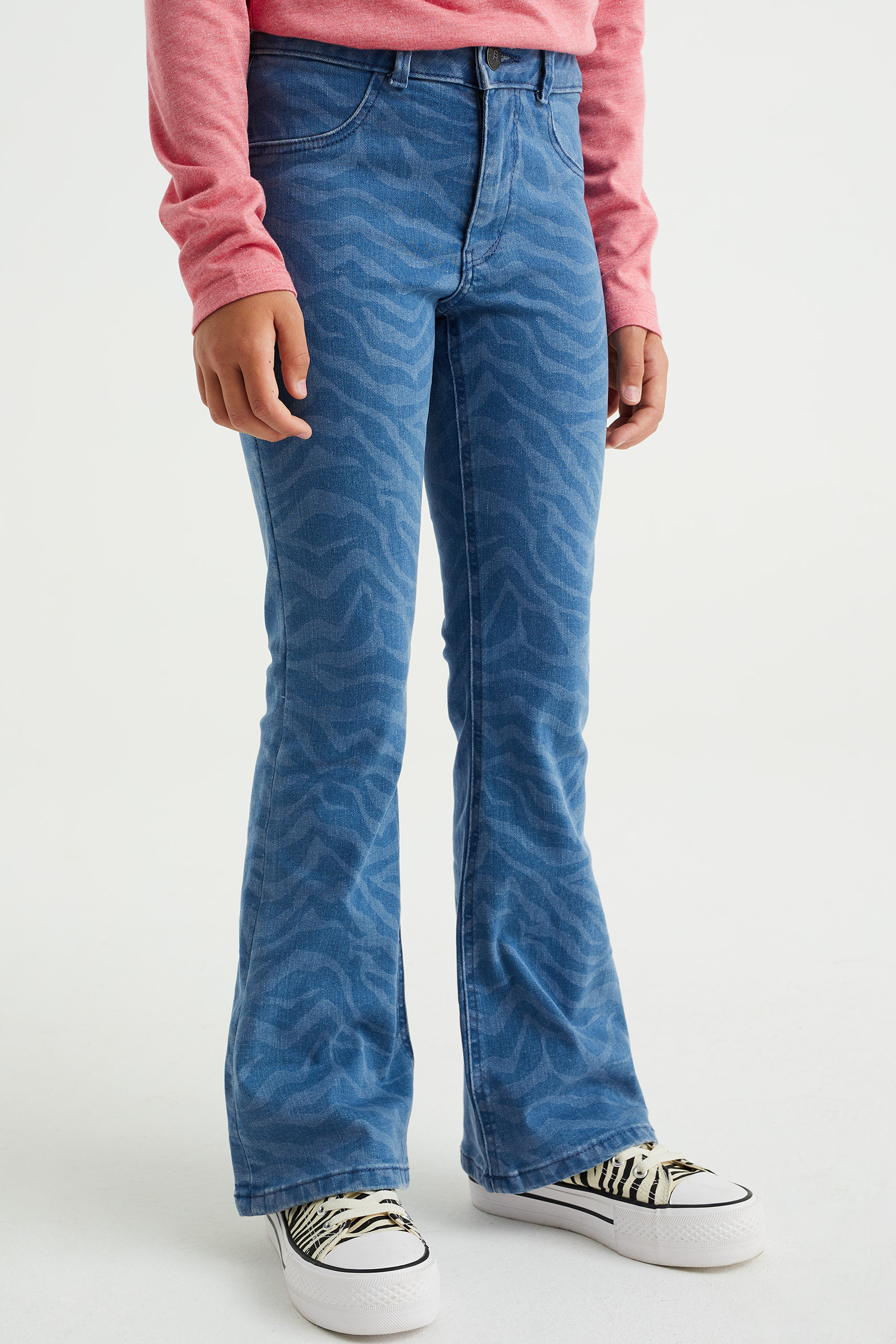 Flared Ridge Meisjes flared jeans met stretch | wefashion.com