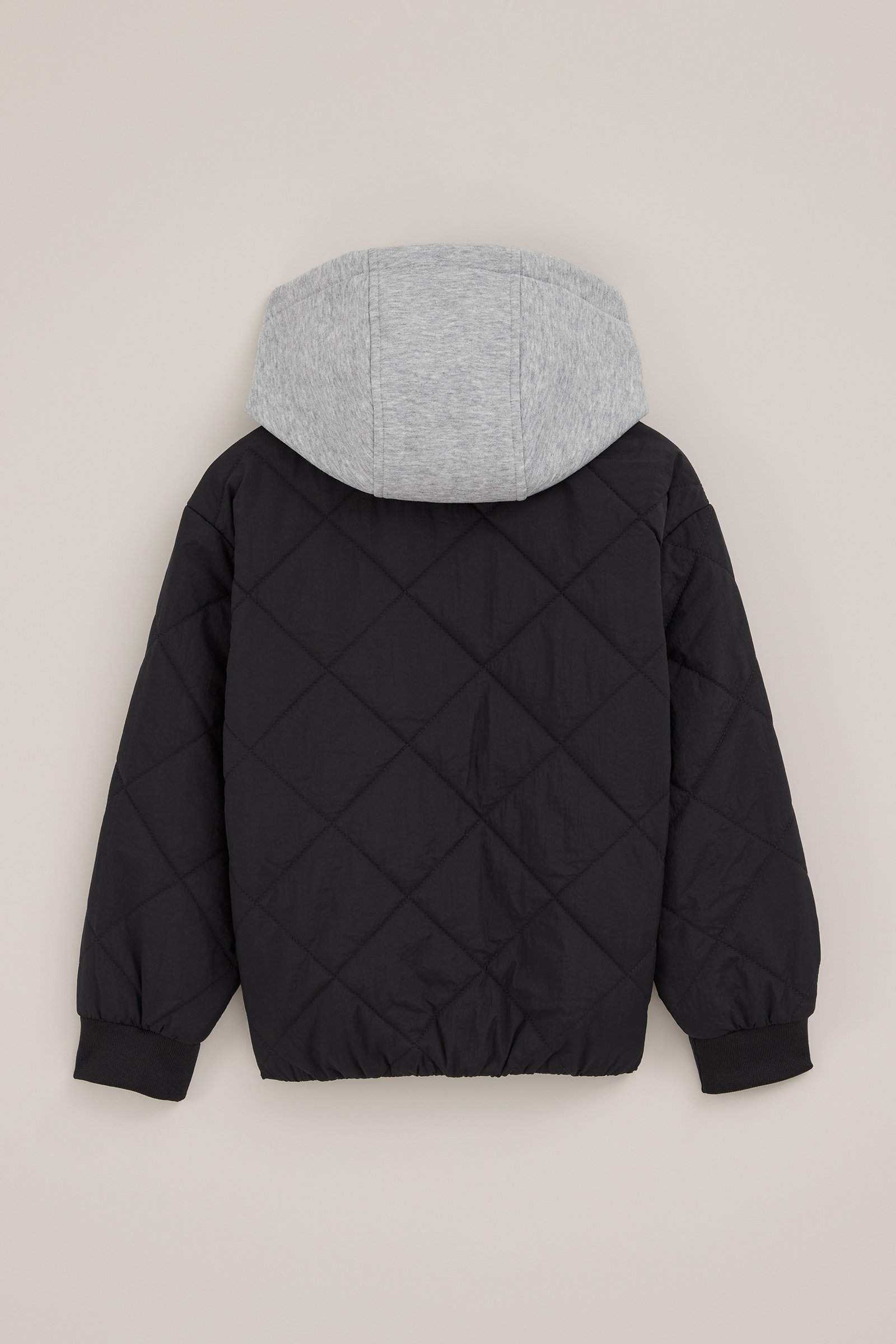 NEXT Jongen Medium zwaar gewatteerd jack met capuchon Black/Grey Reflective 98