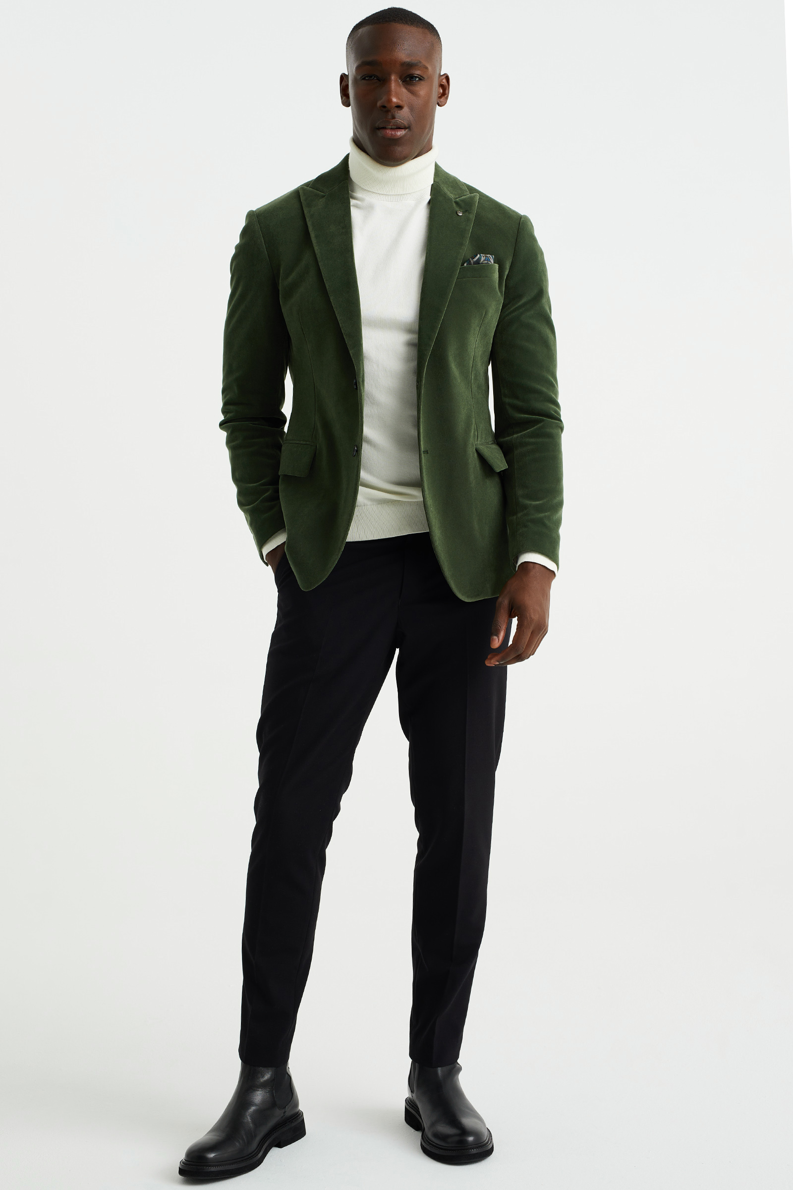 Allthemen Sakko heren in fluwelen look regular fit blazer vrije tijd smokingjas voor bruiloft, zwart, XXL