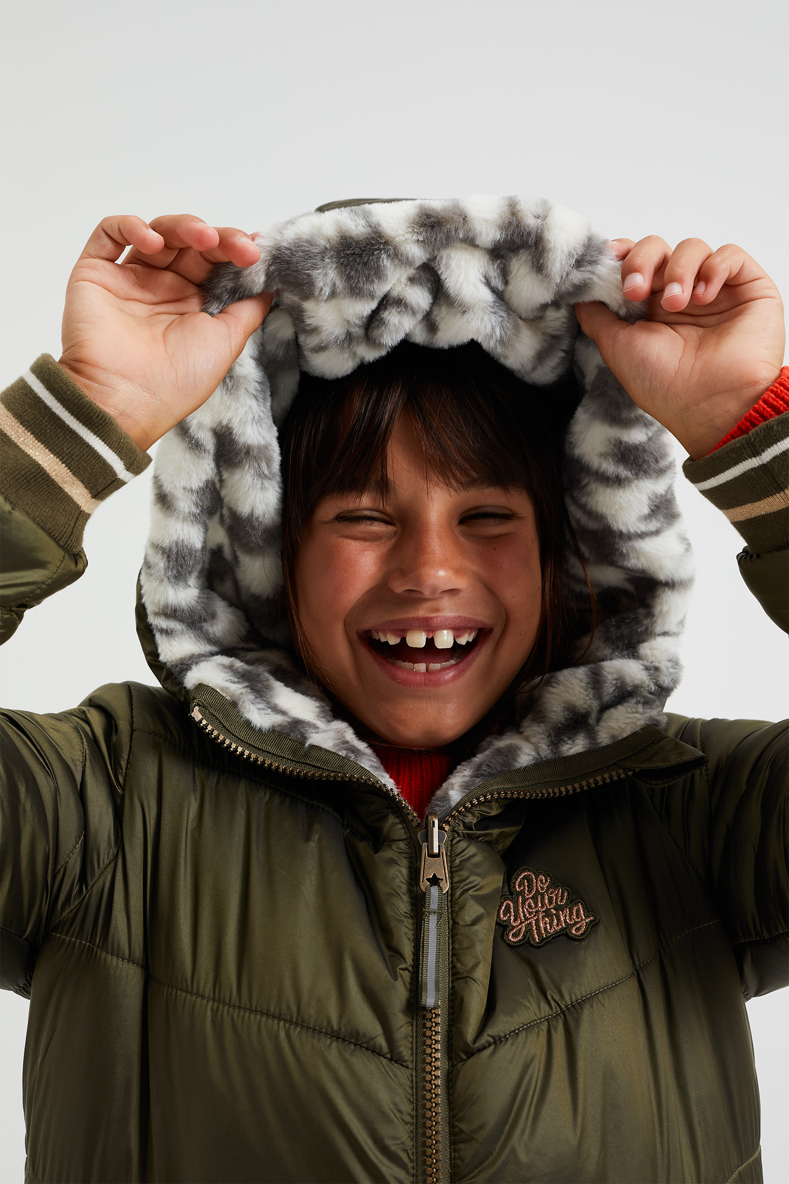 Tumble 'n Dry jas Norden met panterprint bruin/zwart