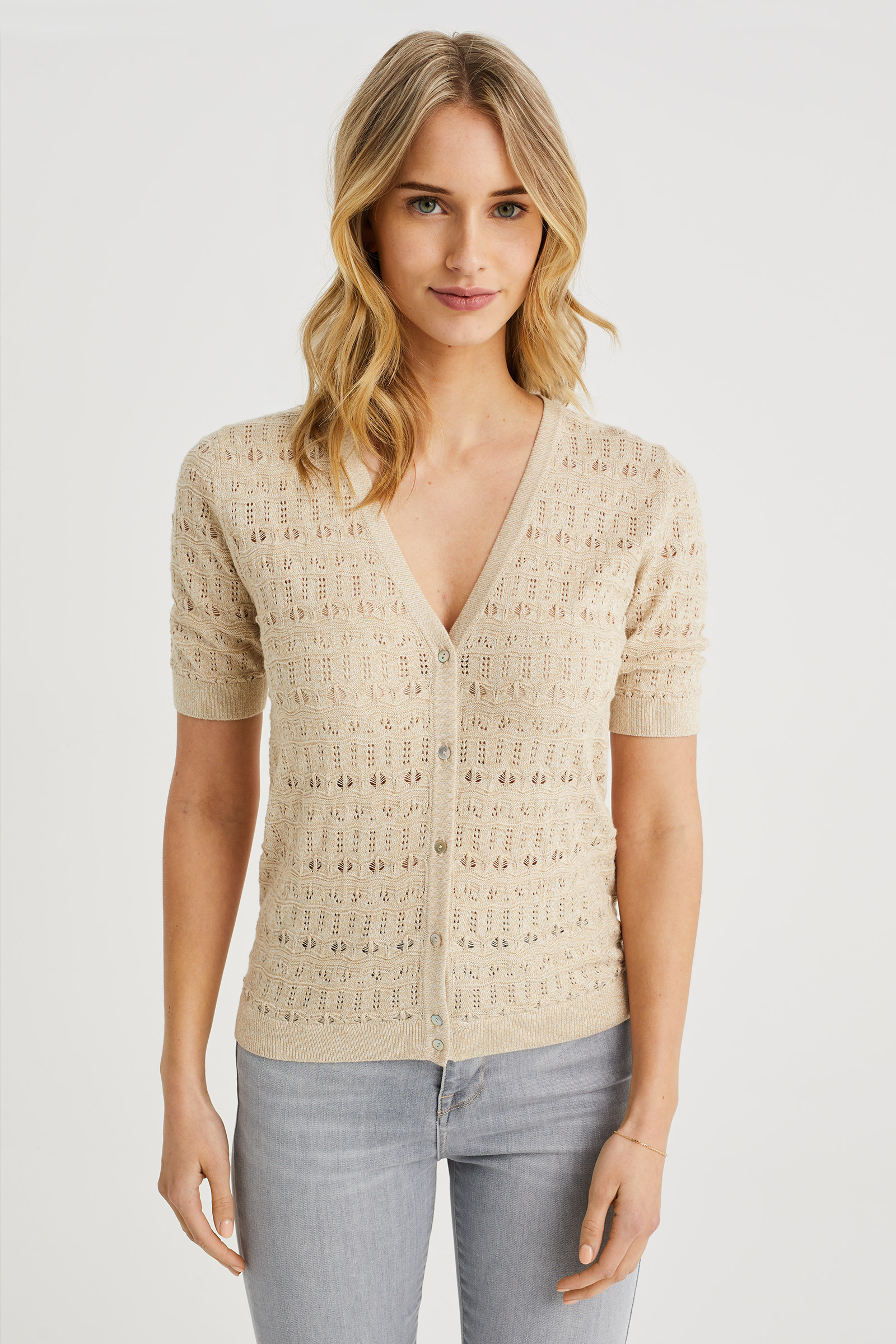 Dames Elegante Solide Open Voorkant Lange Mouwen Cardigan