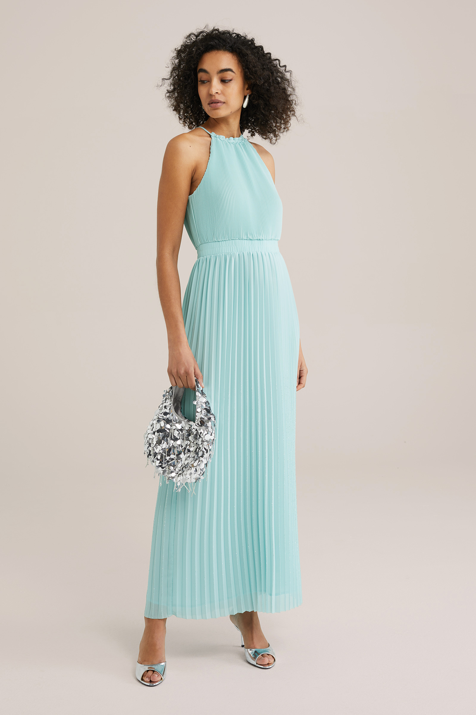 Dames Plissé maxi-jurk