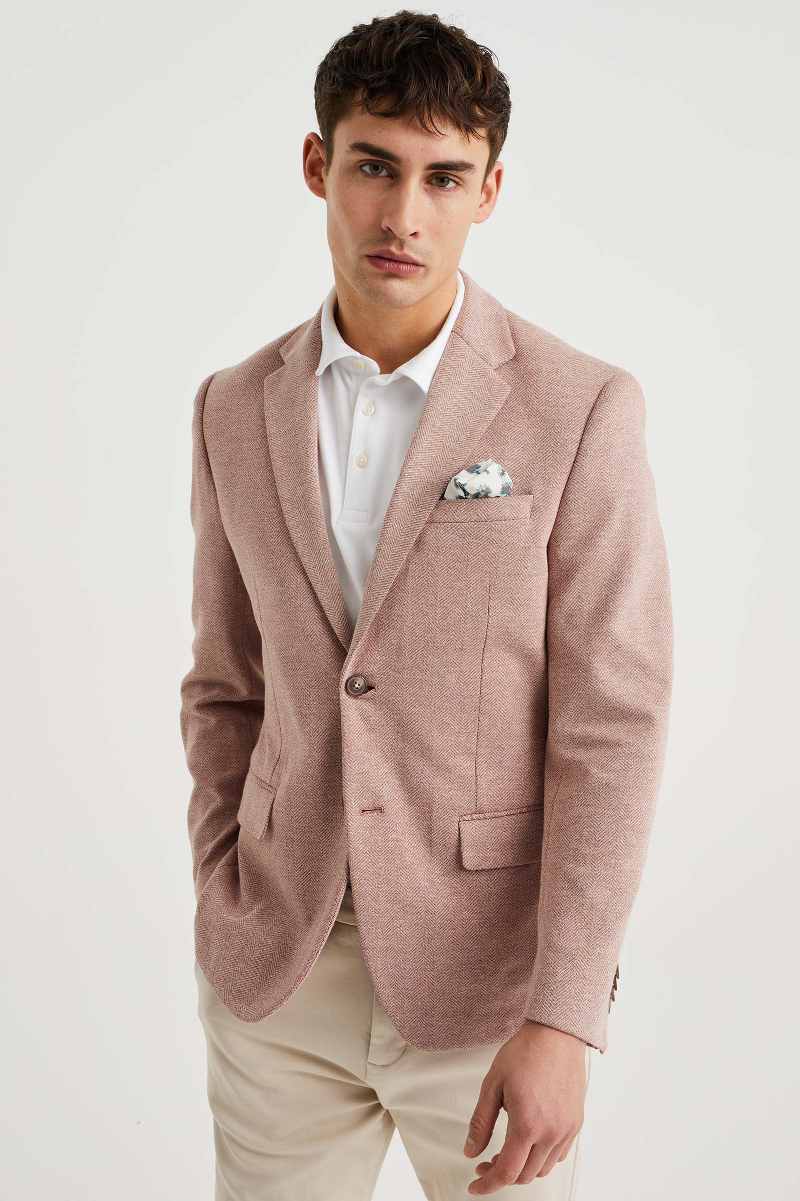 Strukturiertes Sakko Herren Blazer mit Paspeltaschen