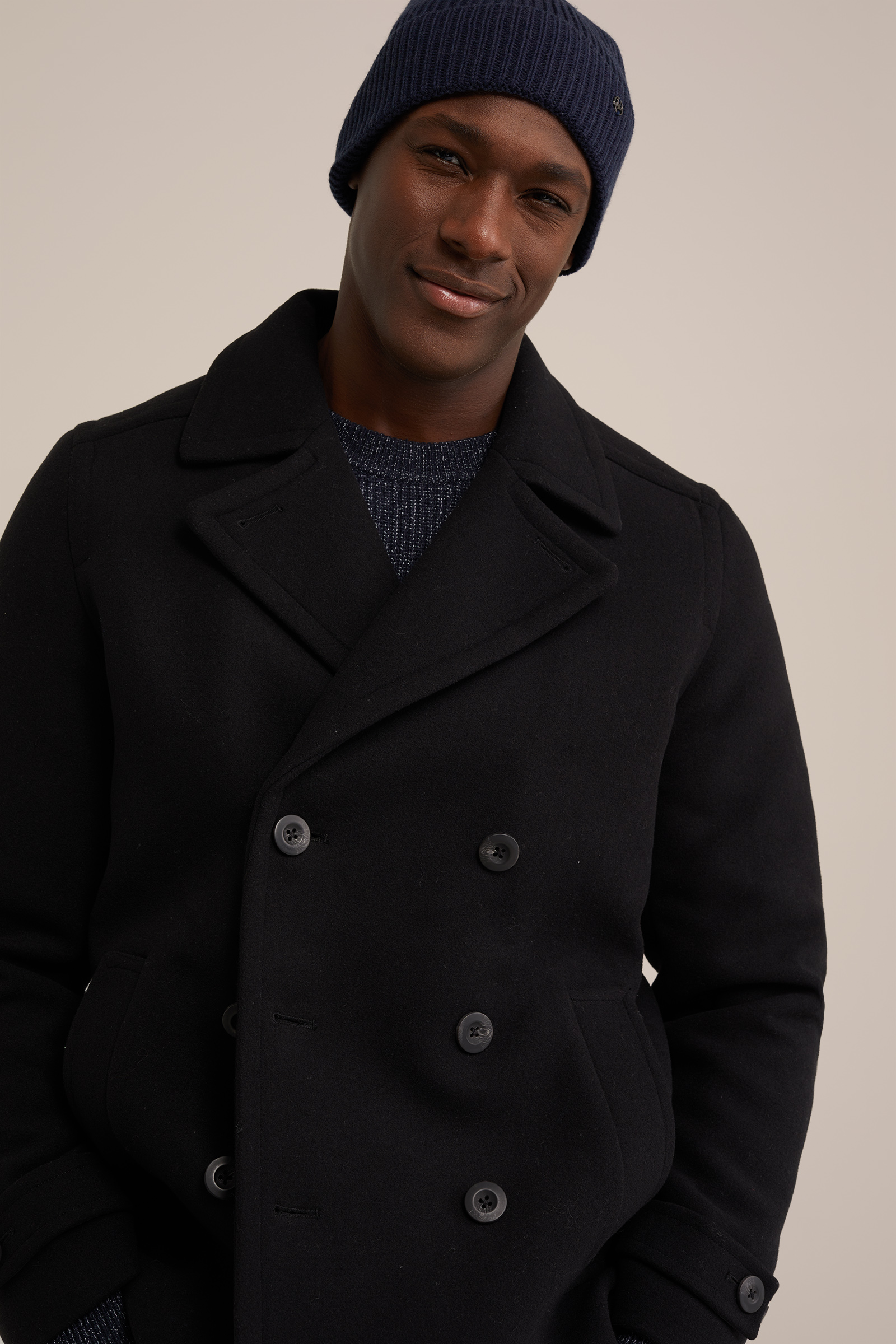 Heren Lange Wollen Zakenjas – Klassieke Stijl en Warmte voor Winterse Elegantie