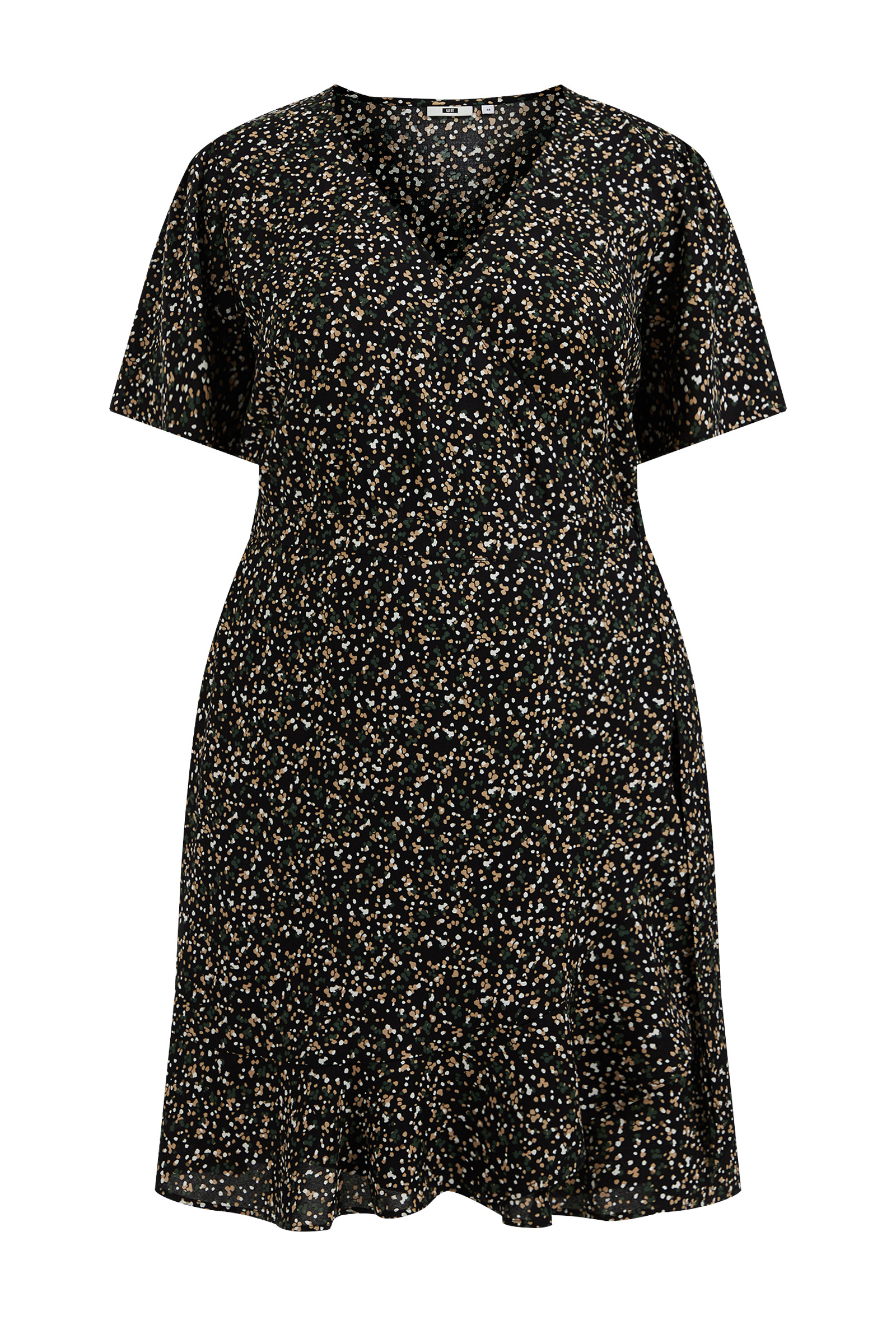 Damen Wickel-Midikleid - Schlitz vorne & Kurzarm