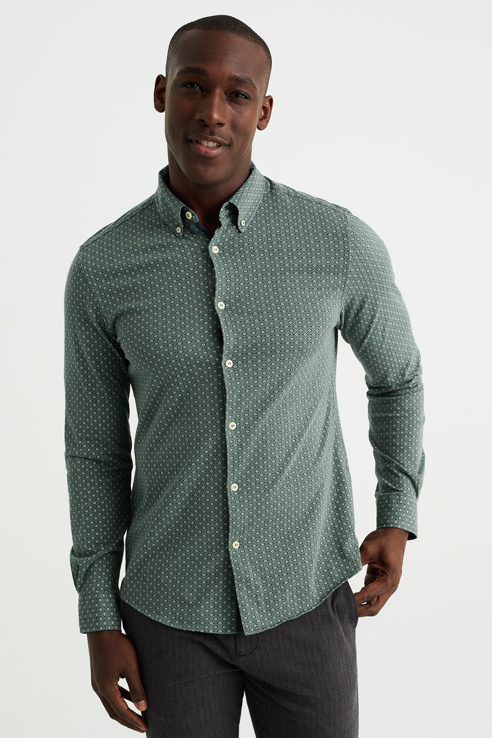 Wrangler Heren Tall Sport Western Snap Shirt in Dobby Stripe Button