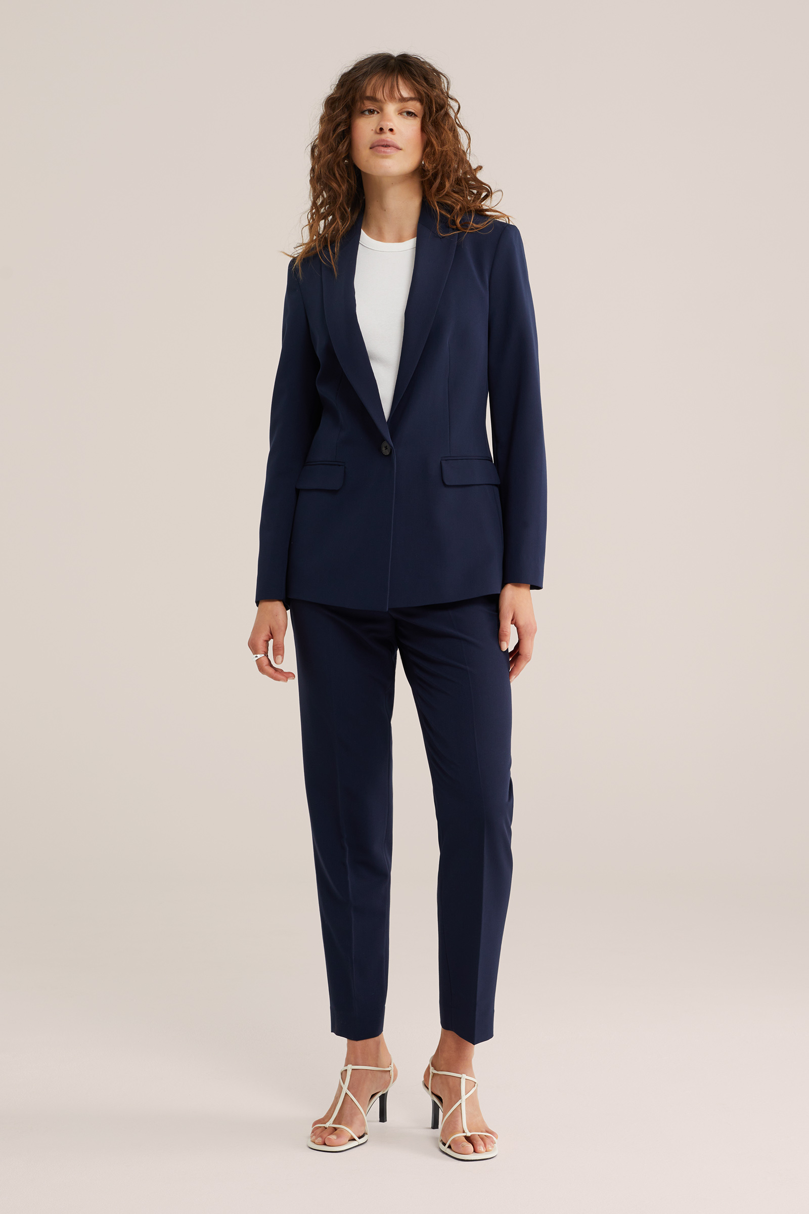 Damen Slim Fit Blazer - Ein-Knopf mit Reverskragen