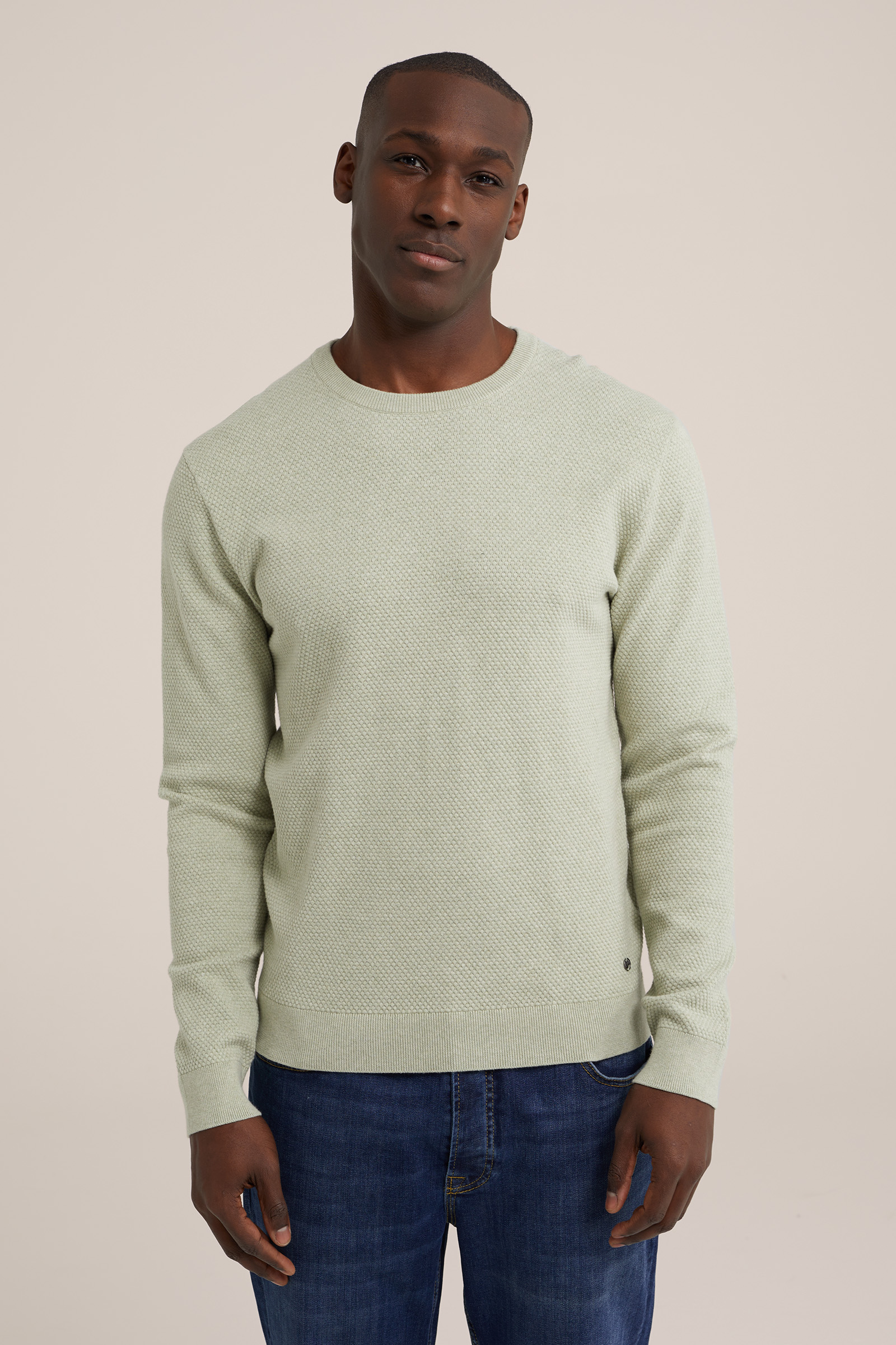 COOFANDY Herentrui gebreide trui met ronde hals slimfit casual licht