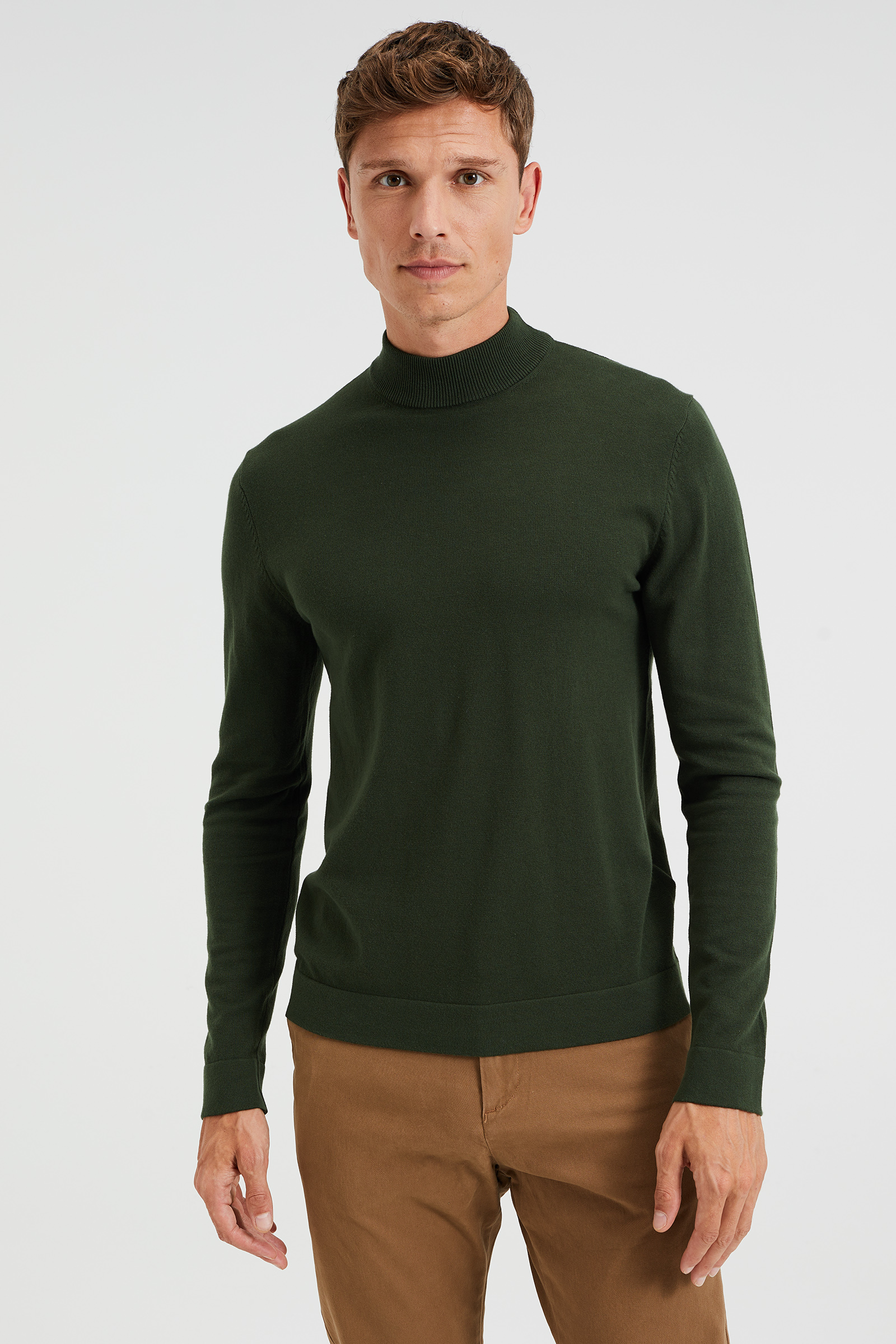 COOFANDY Herren Rollkragenpullover - Dünner Feinstrick Stehkragen Winterpullover