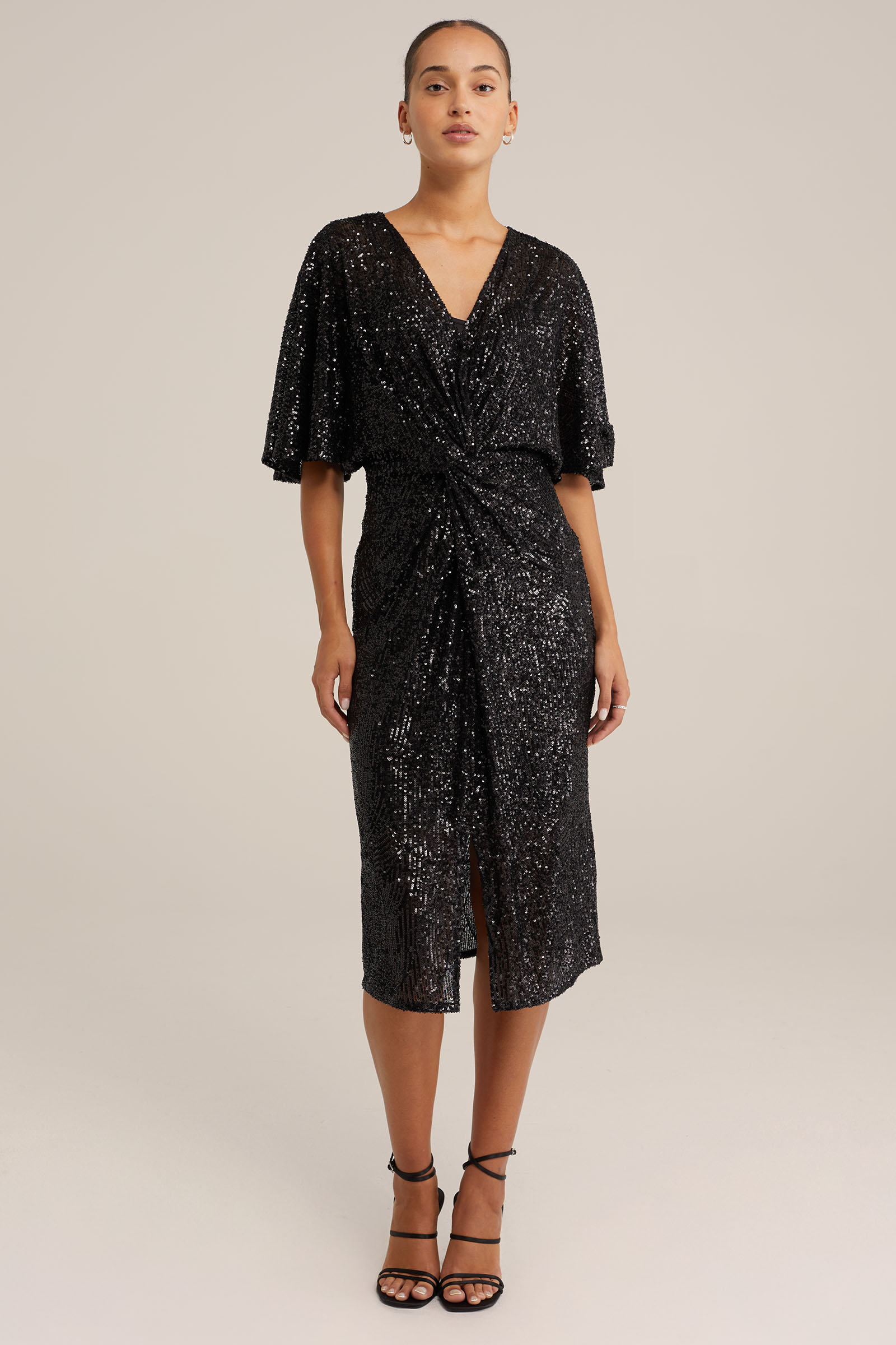 WE Fashion jurk met pailletten zwart/zilver WE Fashion jurk met pailletten zwart/zilver