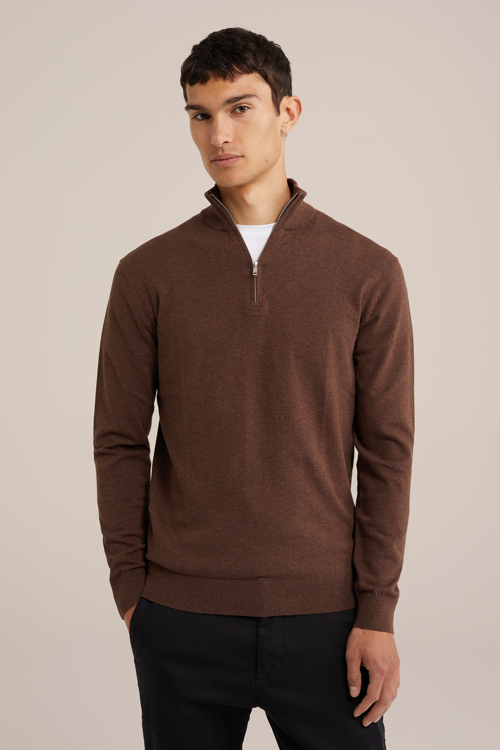 Heren Slim fit trui met rits