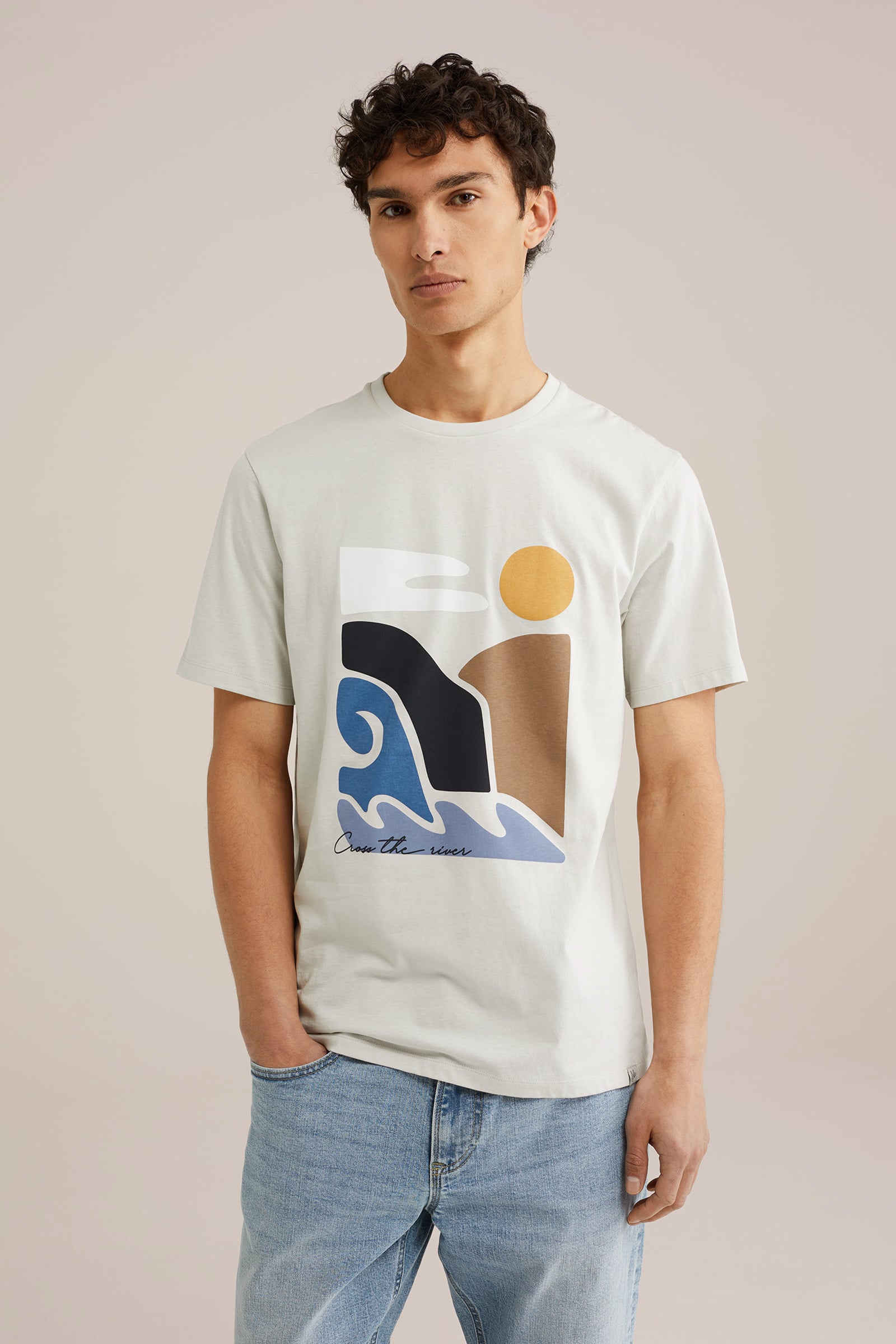 RONOMO Herenmode bedrukt T-shirt met casual print