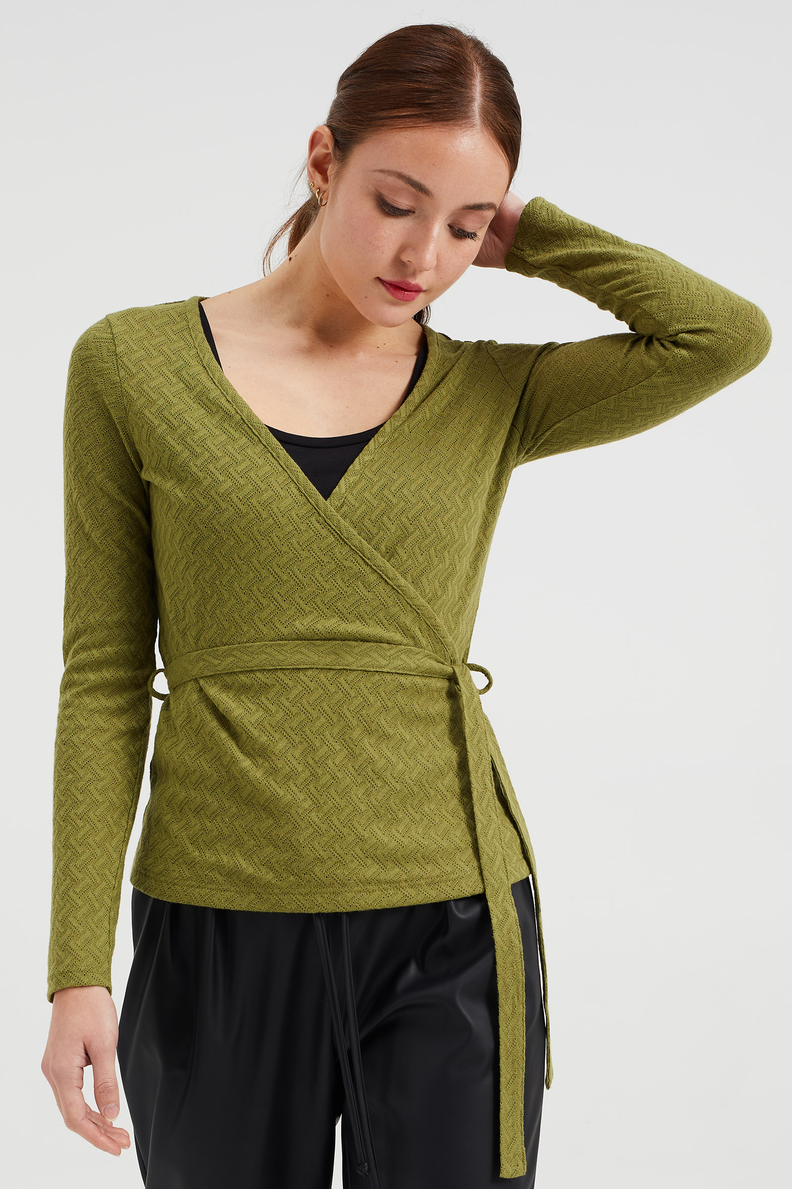 Damen Ballett Wickel Top, Langärmelig, Zum Binden  Produktbild-Vorschau 7