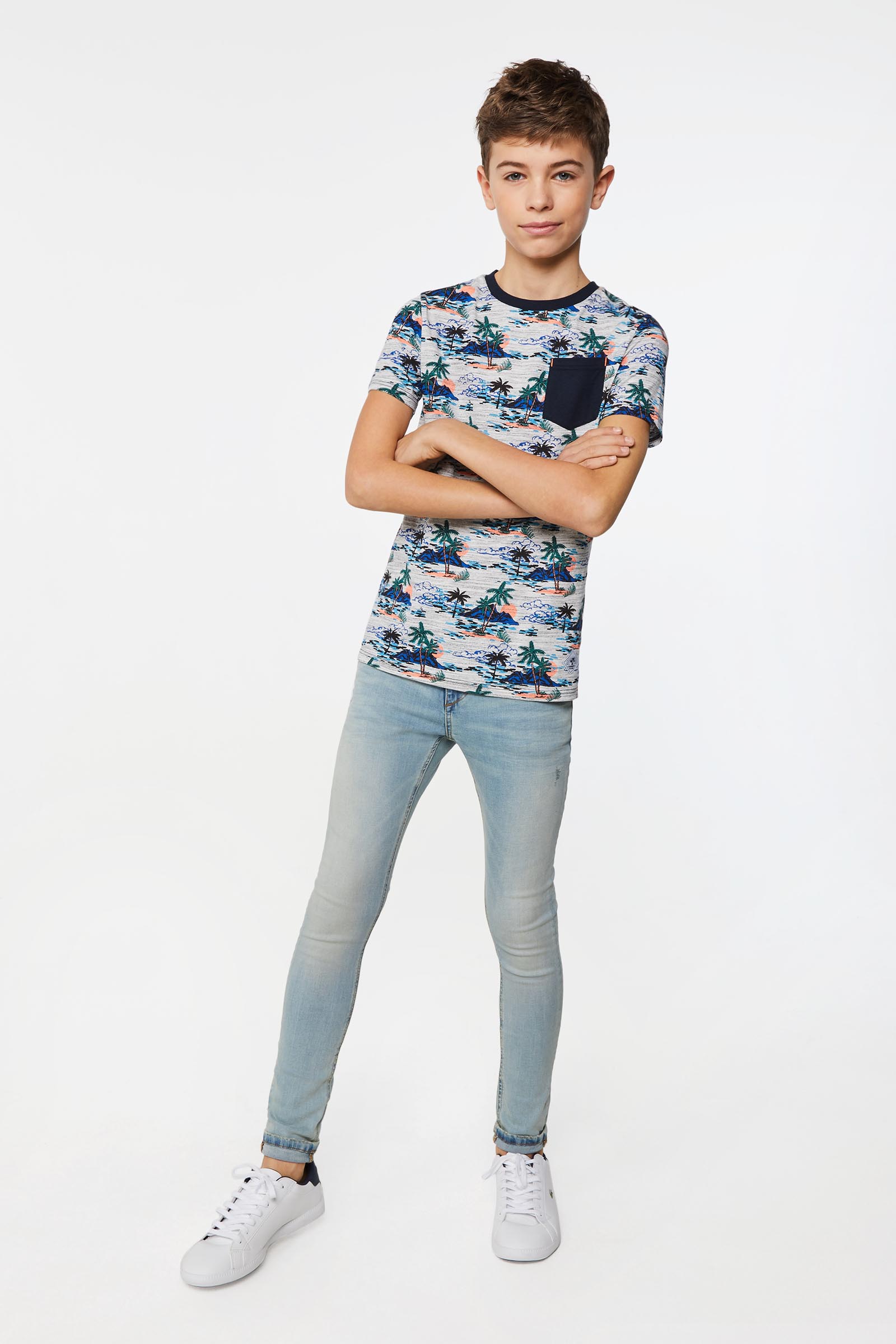 Jongens ultra skinny jeans met greencast wassing 94965414_0776 WE Fashion