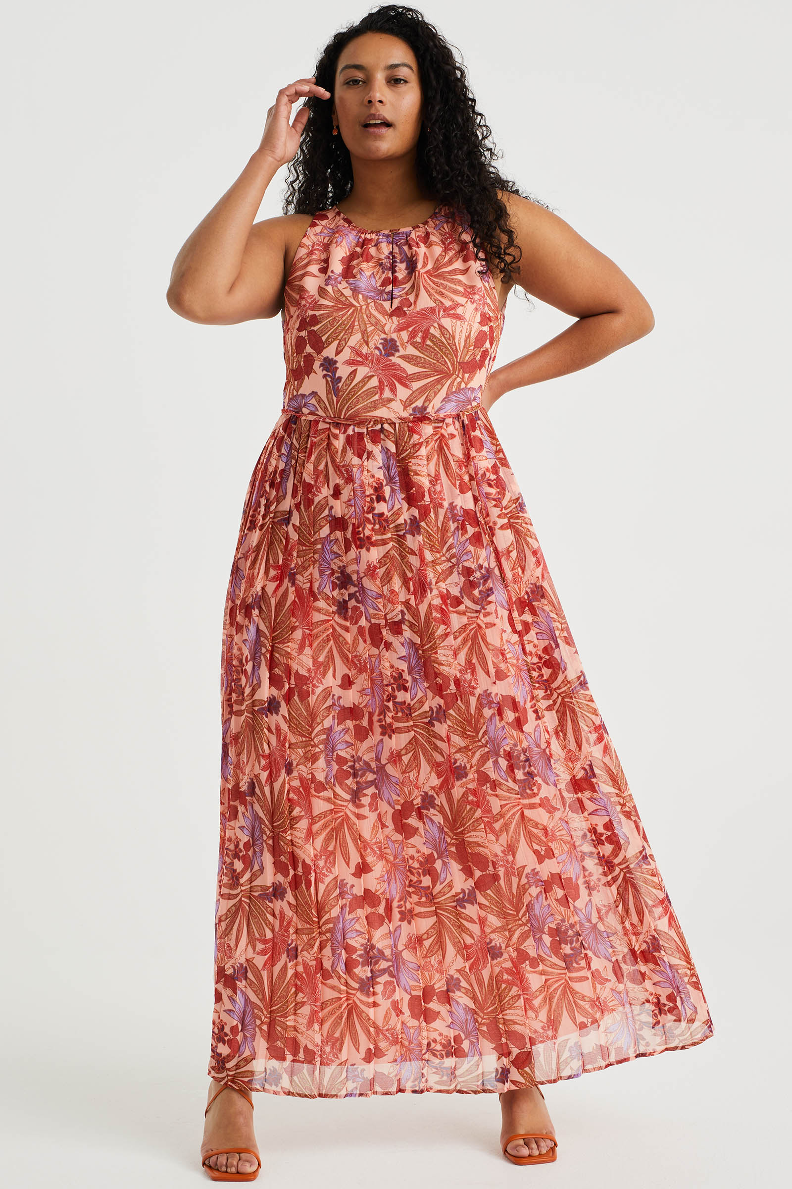 Dames Maxi Jurk met V-hals en Gedraaide Details voor Zomer en Diverse