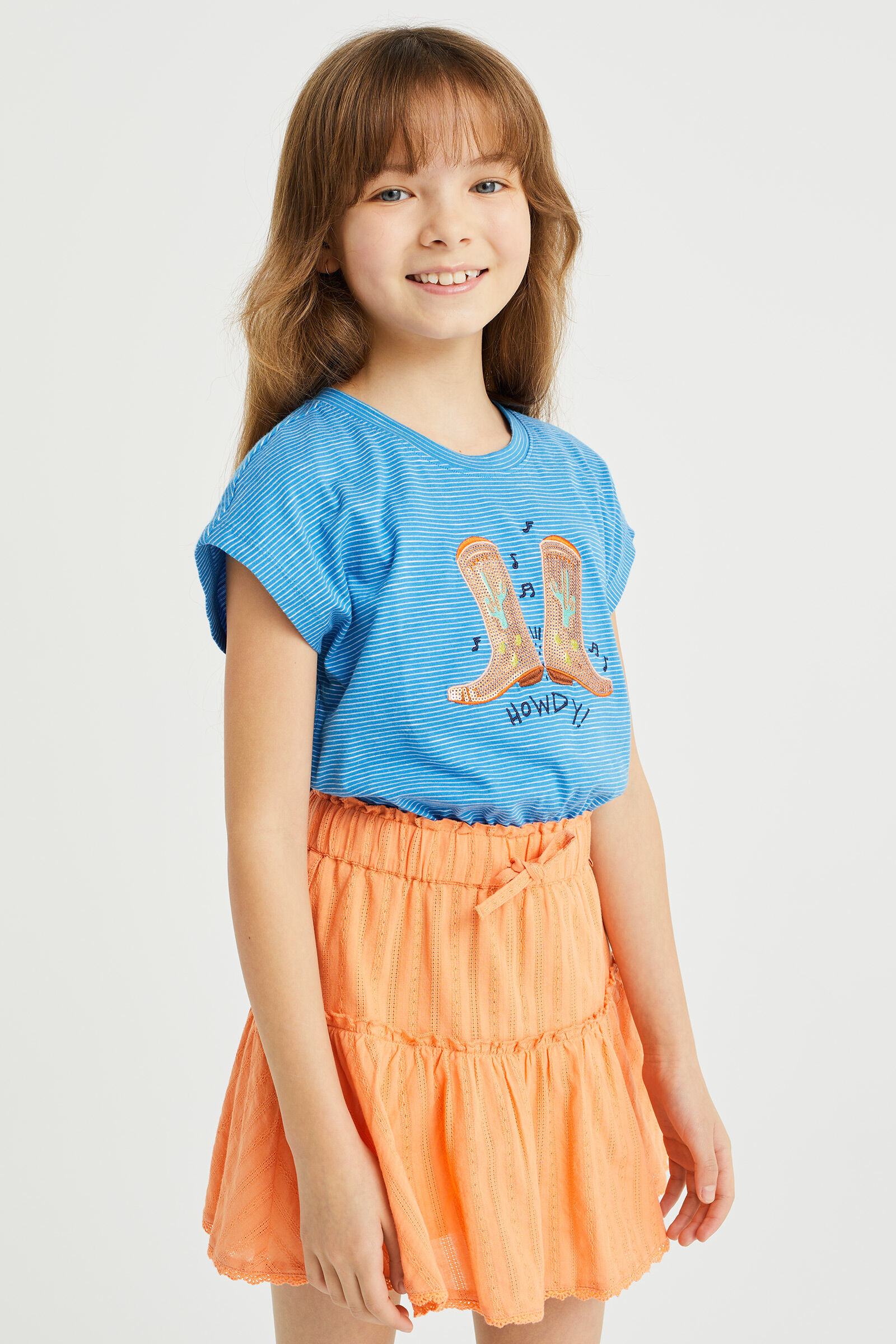 REPUBLIC OF CALIFORNIA Mädchen T-Shirt – Offizielles Lizenzprodukt In Weiß & Grau Melange